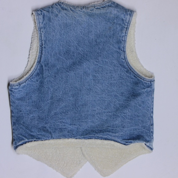 Vintage Levis Sherpa Fleece Lined Denim Jean Vest - Picture 6 of 7